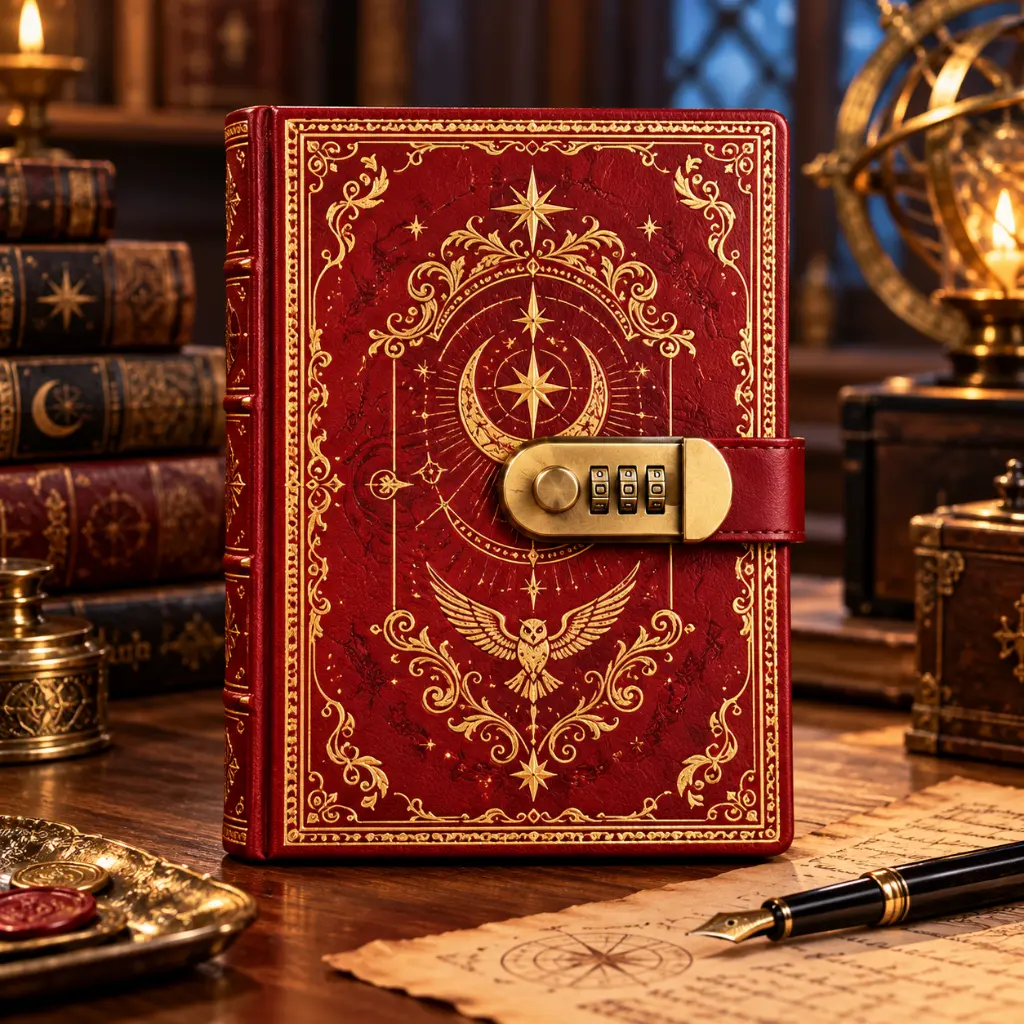 Enchanted Burgundy Journal Still Life.webp