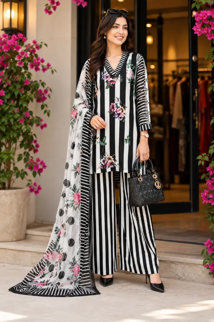 Elegant Striped Floral Boutique Look.webp