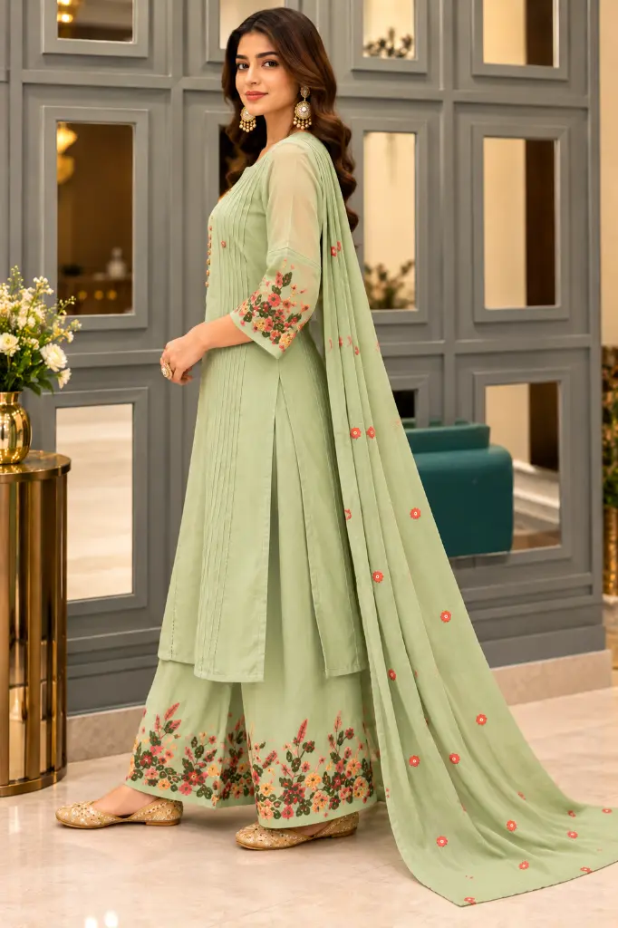 Elegant Mint-Green Ethnic Fashion Portrait.webp