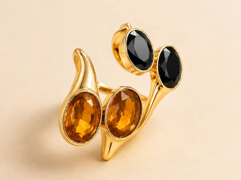 Designer Dual Stone Adjustable Ring