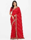 Elegant Sequin Stripe Saree