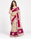 Women’s Embroidered Border Saree with Floral Motifs
