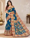 Multicolor Zarkan Work Position Print Saree