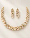 **Rose Gold Marquise Crystal Necklace Set**