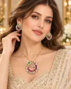 **Ruby Emerald Crystal Jewellery Set**