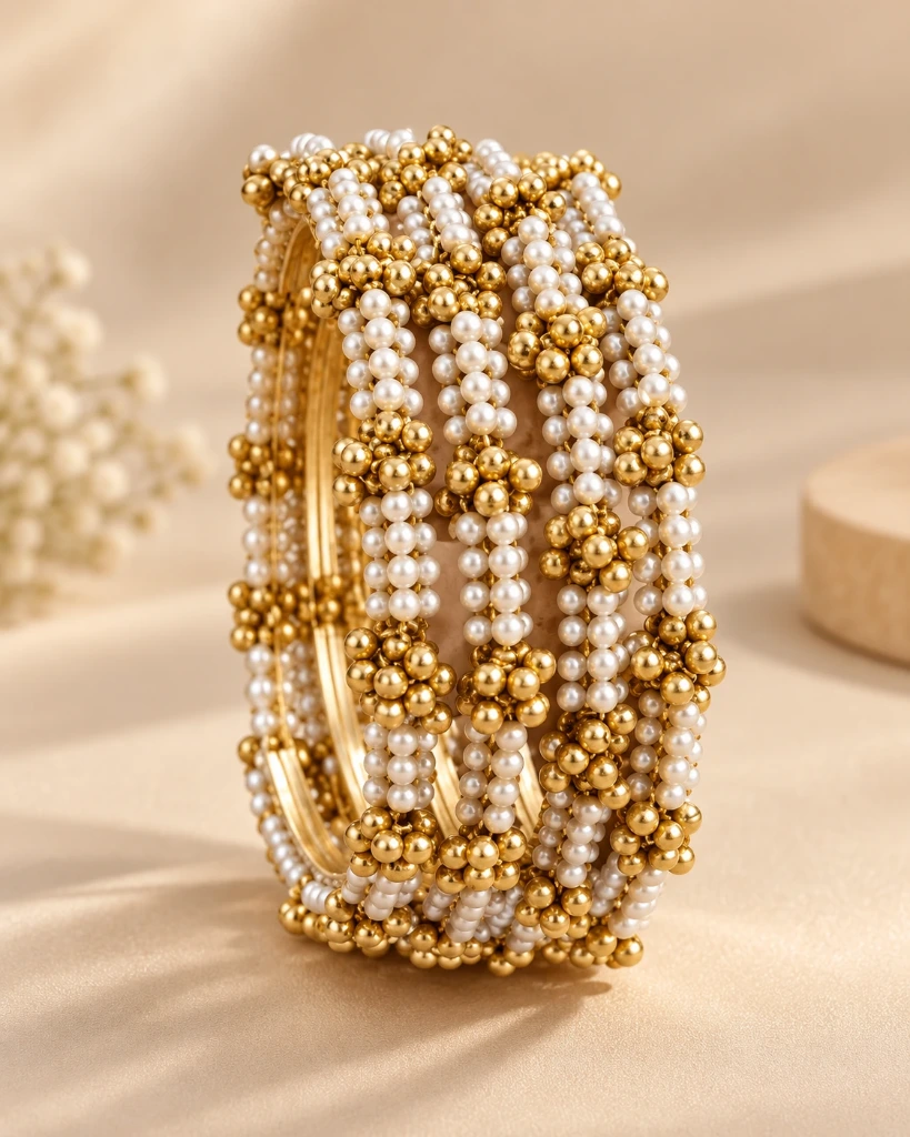 Pearl & Gold Multi-Strand Bracelet