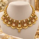 Traditional Gold-Tone Kundan Floral Choker Necklace