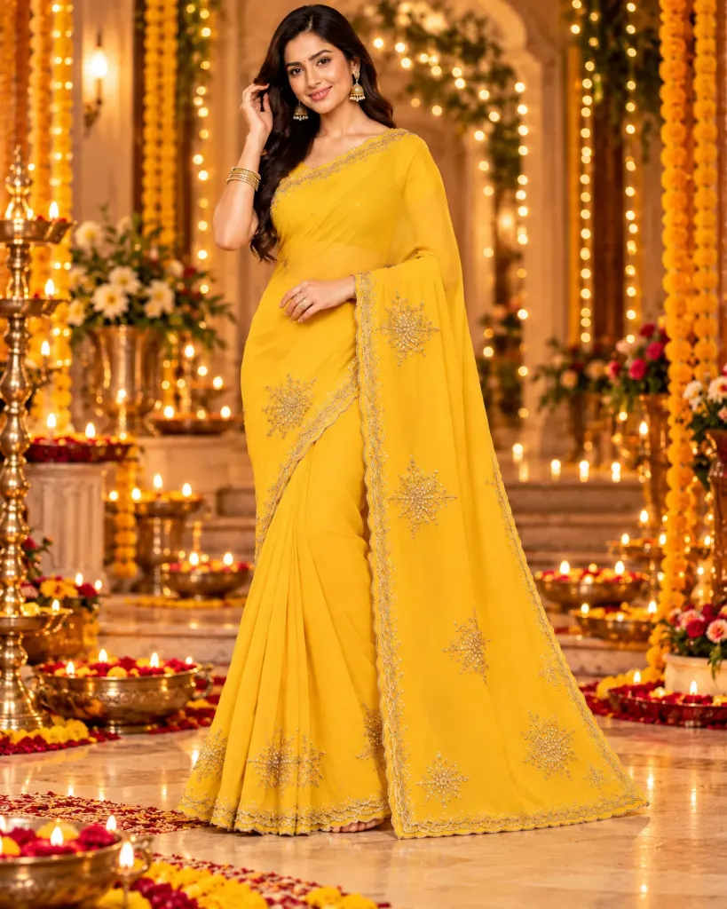 Handwork Saree with Embellished Border