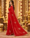 Chiffon Handwork Saree with Embellished Border – Wedding