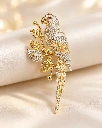 Luxury Crystal Parrot Brooch Pin for Women – Gold Tone