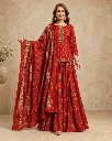 Royal Red Floral Printed Sharara Suit
