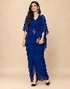 Royal Blue Elegance Draped Kaftan Maxi Dress – Party Wear