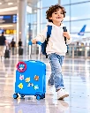 KOOOL 16-Inch Kids Cartoon Suitcase | Pink, Blue & Yellow