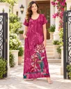 Elegant Magenta Floral Modal Nightgown