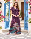 Elegant Plum Floral Modal Nightgown