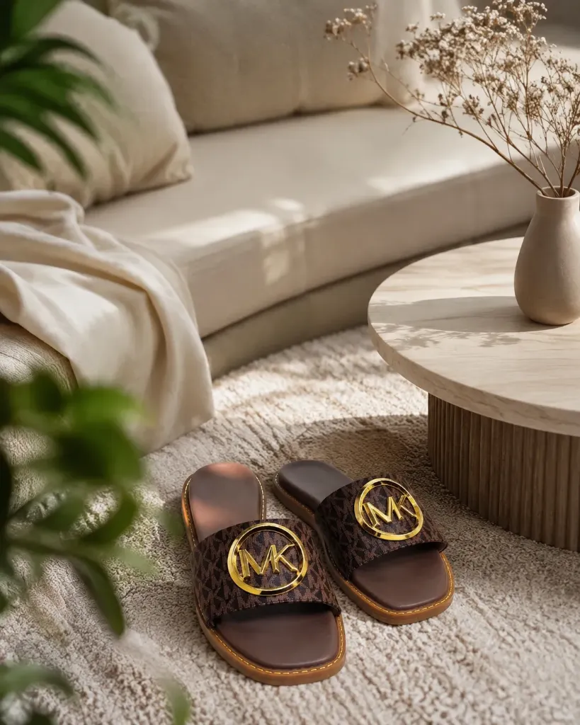 Luxury Brown Monogram Slippers for Women