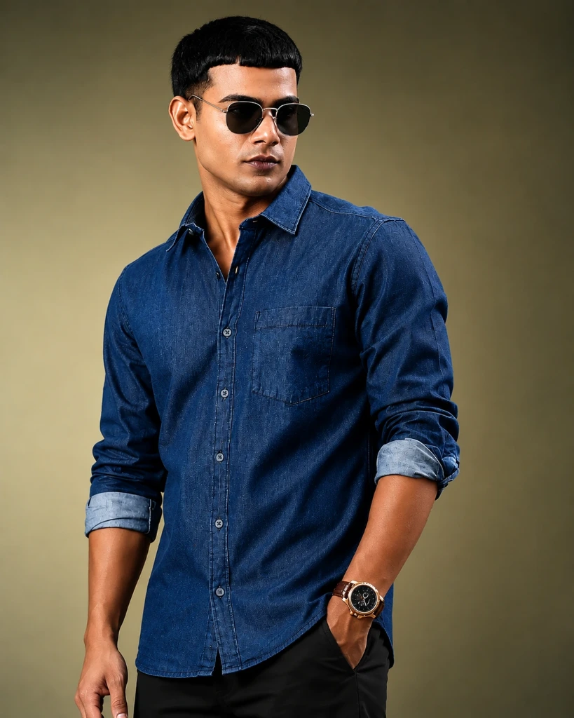 Men’s Premium Indigo Casual Shirt