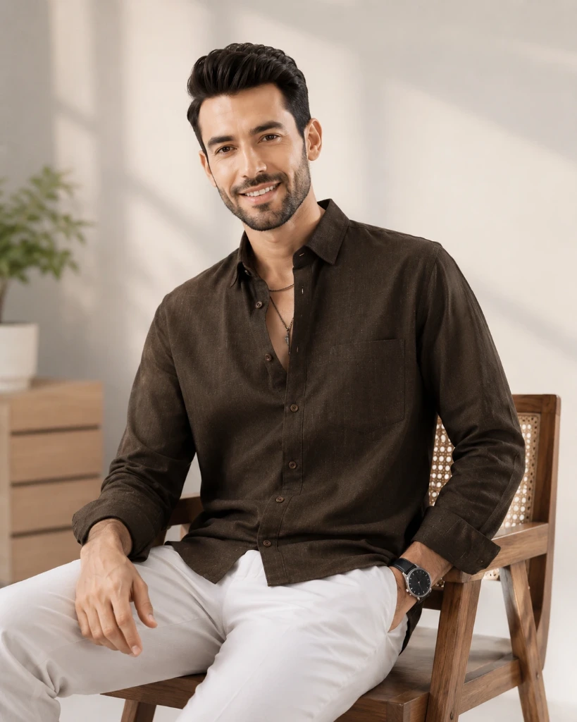 Men’s Premium Brown Casual Shirt