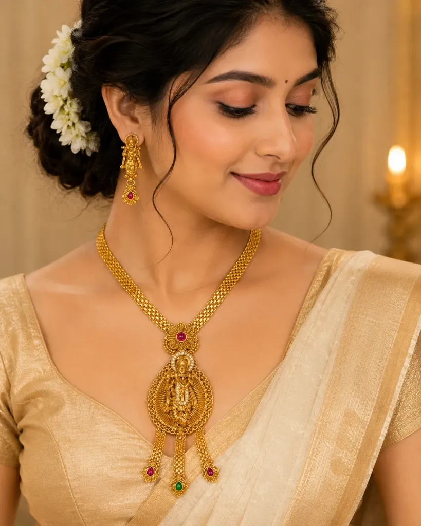 **Artificial Gold Temple Jewellery Set